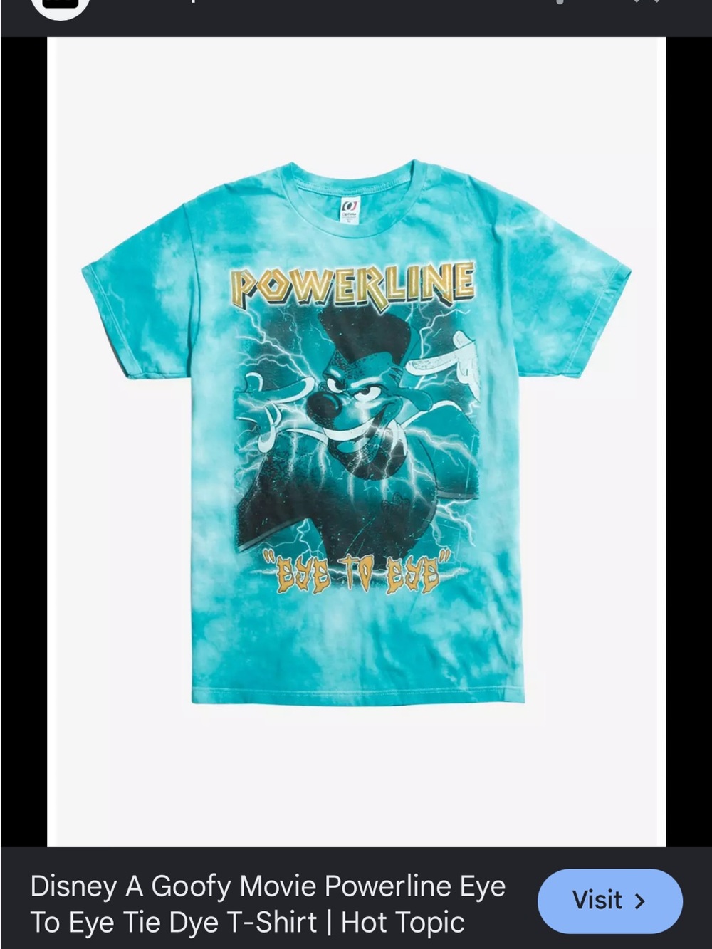 Disney Teal Tie-Dye Powerline Graphic T-Shirt